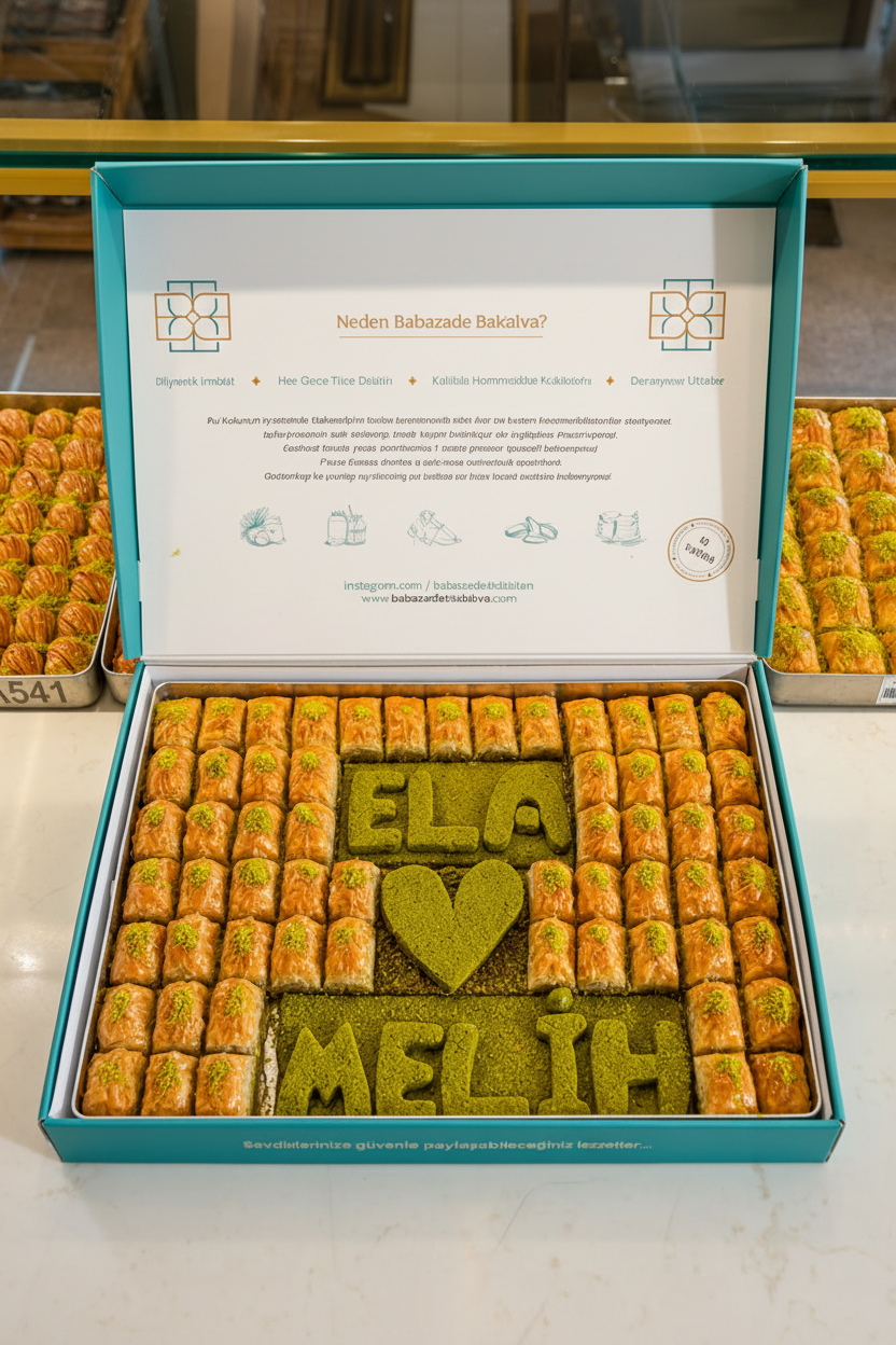 Babazade Signature Mesajlı Baklava Tepsisi